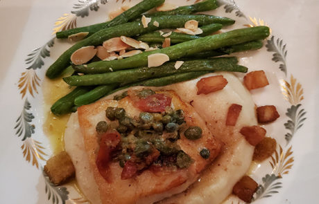 Calgary Restaurant Melo French Duncan Ly ling cod filet fish asparagus pomme puree almonds