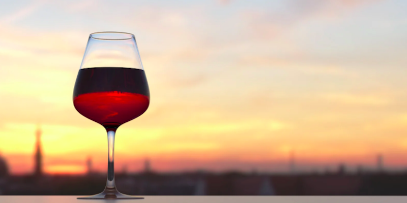 red wine, sunet