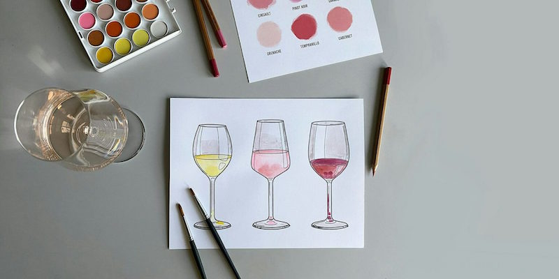 watercolours and wine, market wines