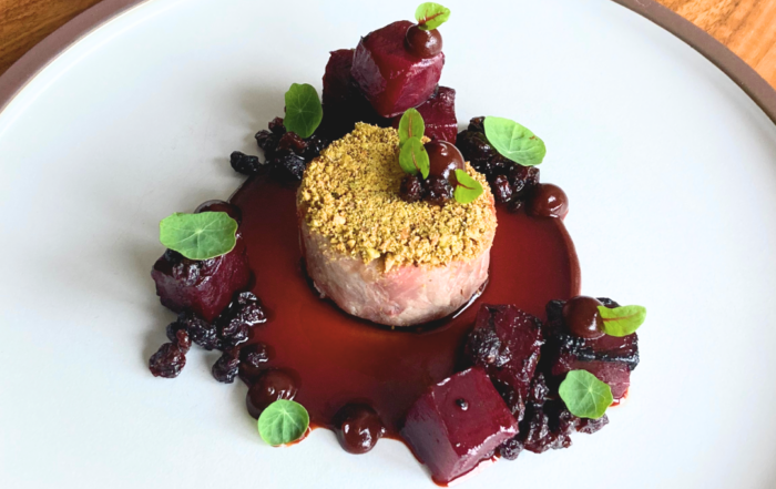 duck confit with black currants