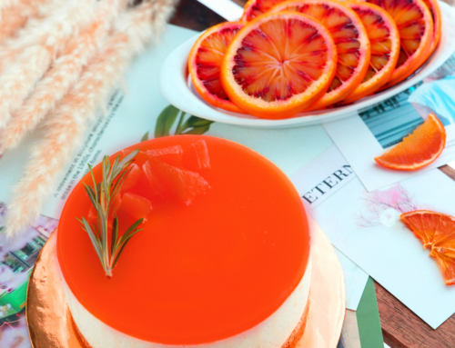 White Chocolate Cheesecake with Blood-Orange Gelée