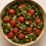 Warm Kale Coconut Tomato Salad