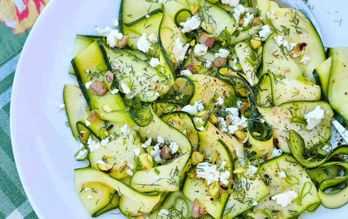 Zucchini Ribbon Salad with Lemon, Dill and Pistachio