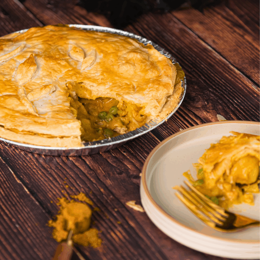 Golden Chicken and Potato Curry Pie