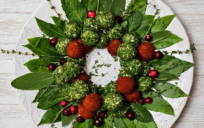 mini cheese ball wreath