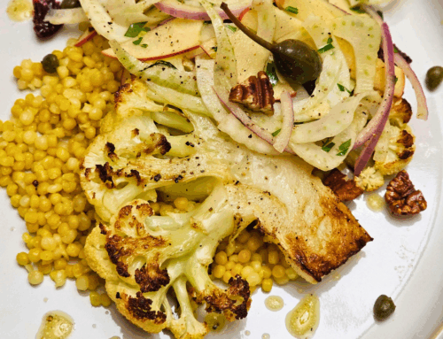 Roasted Cauliflower Steaks with Winter Slaw