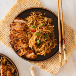 Stir-Fried Chow Mein Noodles with Grilled Chicken